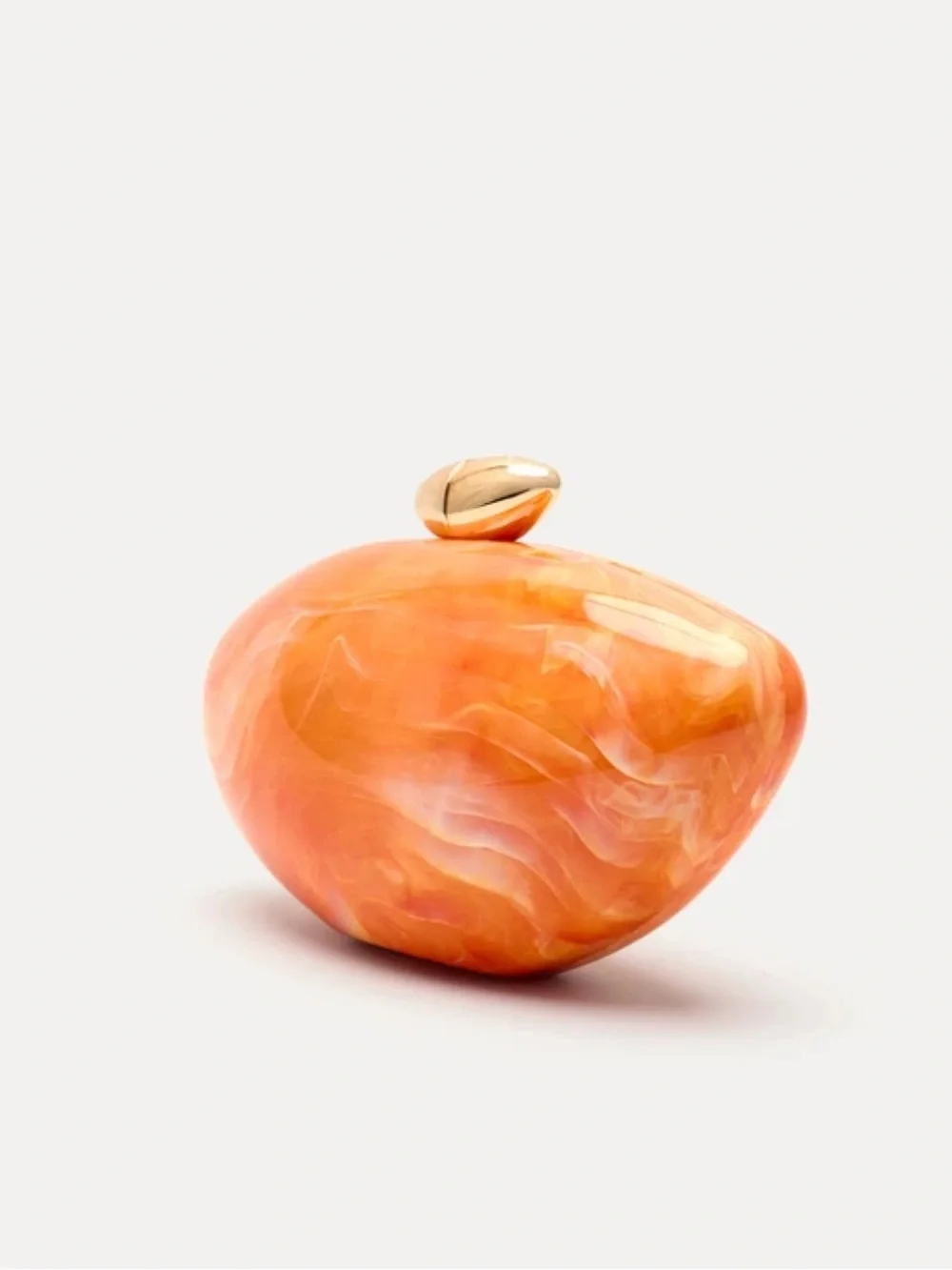 Orange Resin Clutch Bag - Elegant Evening Handbag